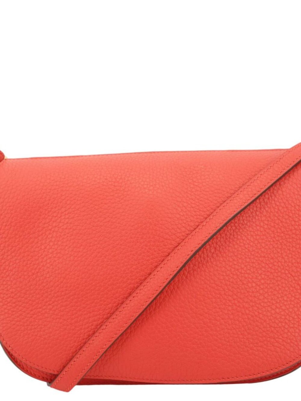 Hermes  Saut Clemence Leather Shoulder Bag Red